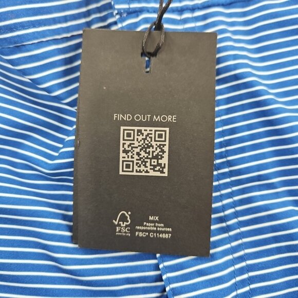 Ted Baker Swimming Trunks NEW Men's 3 (34) Blue Horizontal Stripe NWT 4" Inseam - Picture 5 of 15